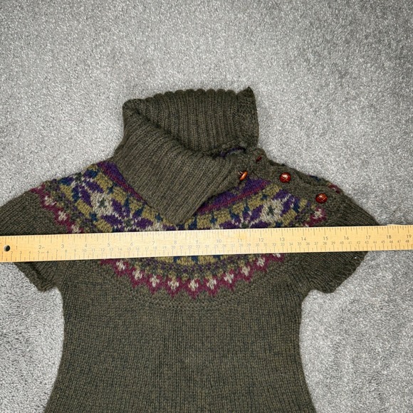 Ralph Lauren Kids Green Wool Blend Fair‎ Isle Knit Turtleneck Dress - Picture 3 of 8